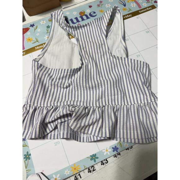 Ruffle Butts Seersucker Stripe Tankini Top Size 5 - Picture 5 of 5